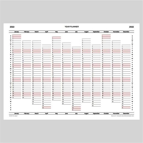 year planner calendar      print infozio