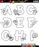 Coloring Alphabet Cartoon Stock Illustration Depositphotos Izakowski sketch template