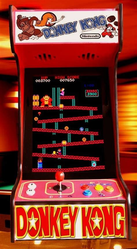 arcade machine red donkey kong tabletop   classic games  shipping  pies