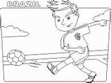 Coloring Soccer Brazil Online Player Argentina Germany Pages Kids sketch template