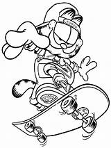 Skate Skateboard Garfield sketch template