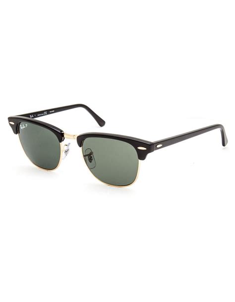 ray ban clubmaster classic polarized sunglasses in black for men lyst