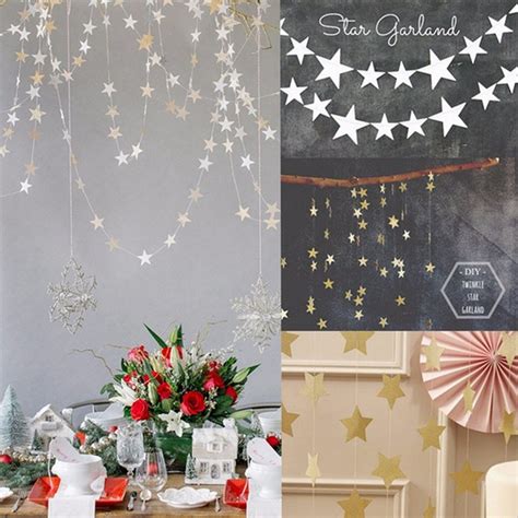 gold star garlands paper birthday party decorations paper star