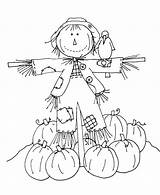Scarecrow Scarecrows Thanksgiving Dearie Freedeariedollsdigistamps sketch template