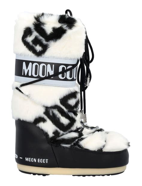 gcds faux fur moon boots  black lyst