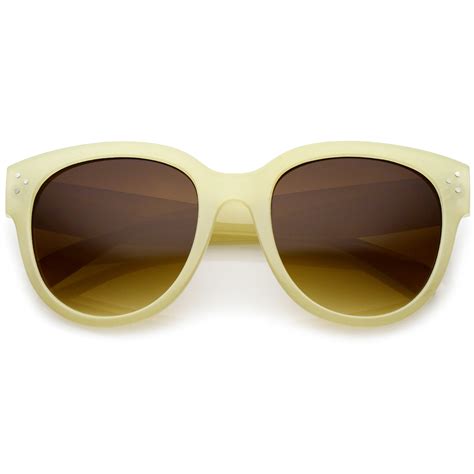 sunglassla women s oversize horn rimmed wide temple cat eye sunglasses