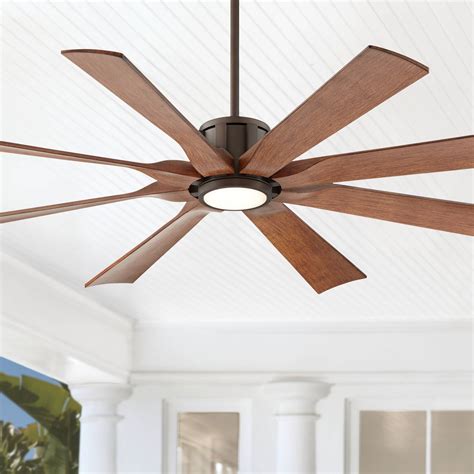 outdoor ceiling fan  light led remote bronze damp rated  patio porch ebay