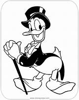 Donald Tuxedo Coloring Duck Pages Disneyclips Wearing Funstuff sketch template
