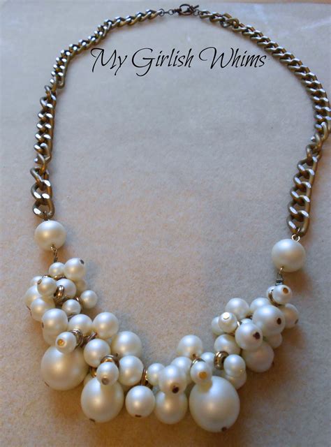 diy pearl cluster chain necklace  girlish whims