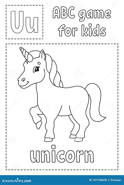 letter    unicorn abc game  kids alphabet coloring page