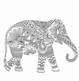 Coloring Elephant Adults Book Thakur Shreya Pages sketch template