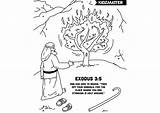 Bush Burning Moses Coloring Pages Bible Printable Buisson Ardent Sunday School Verse Activities Books sketch template