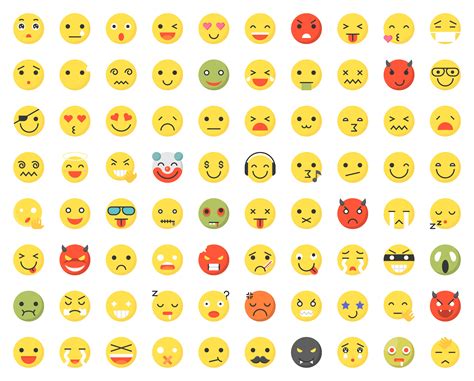 set   emoji   faces  expressions  vector