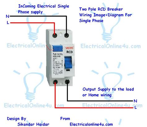 pole fixed rcd wiring  protection electrical