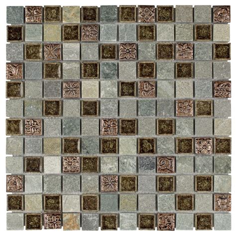 crackle glass mosaic tile copper blend mineral tiles glass mosaic