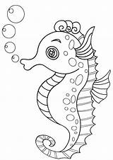 Coloring Sea Horse Pages Seahorse Print sketch template