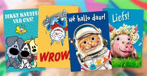 stuur een lief bericht met deze vrolijke wenskaarten voor kinderen uitgeverij zwijsen
