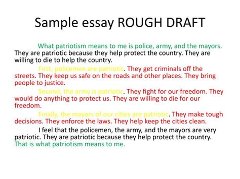 sample essay rough draft powerpoint