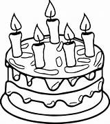 Cake Coloring Birthday Candle sketch template