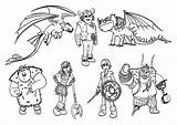 Dragon Train Coloring Pages Characters Kids sketch template