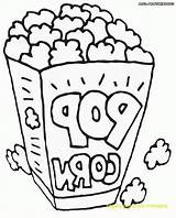 Popcorn Coloring Template sketch template