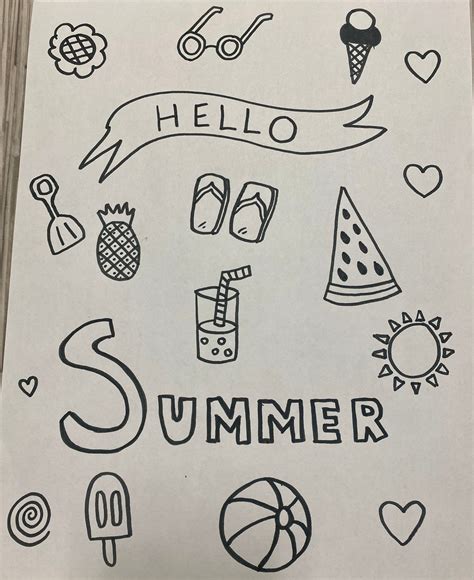summer coloring page etsy
