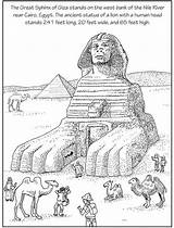 Sphinx Coloring Great Giza Nile Drawing Egypt Egyptian Colouring Pages Dover River Kids Ancient Publications Color Sheets Realistic Google Search sketch template