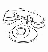 Telephone Coloring Pages Old Vintage Electronic Electronics Printable Color sketch template