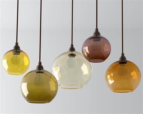 hand blown glass pendant lights kitchen lighting modern etsy blown