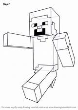 Minecraft Steve Drawing Draw Step Drawings Drawingtutorials101 Characters Kids Tutorial Tutorials Lessons Learn Pic sketch template