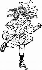 Girl Hopping Clipart Hopscotch Hop Child Vintage Coloring Clip Pages Digital Stamp Etc Children Boy Sketch Cliparts Template Paper People sketch template