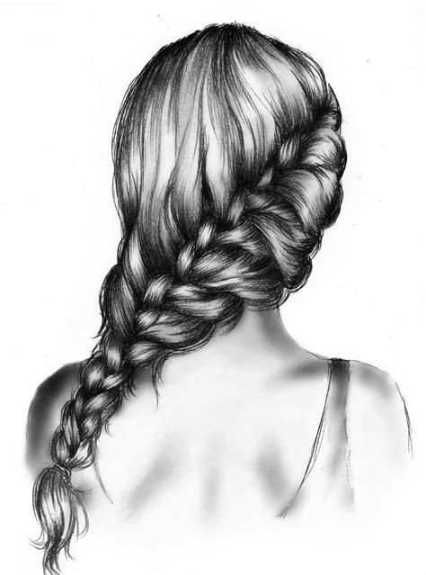 long  lush braided style   draw hair   draw braids