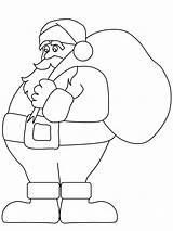Santa Coloring Pages Claus Simple Christmas Sack Procoloring sketch template
