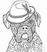 Coloring Pages Dog Boxer Dogs Puppy Color Adults Pet Furry Colorear Para Bhg Peeking Cat sketch template