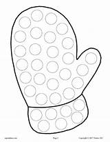 Winter Coloring Printable Mitten Dot Printables Preschool Crafts Kids Pages Worksheets Activities Toddler Snowflake Christmas Color Preschoolers Snow Supplyme Projects sketch template