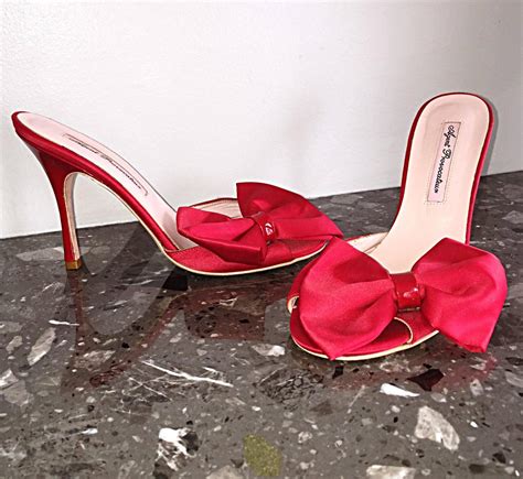 agent provocateur sexy red bow heels slides size 36 6