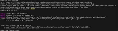 gitbooknpm nodemodules graceful fs polyfillsjs typeerror cbapply    function