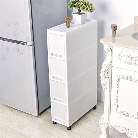 shozafia narrow slim rolling storage cart  organizer  inches kitchen storage cabinet