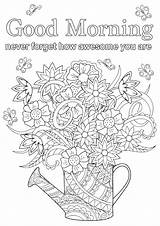Morning Good Coloring Pages Template Quote Quotes sketch template