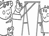 Playground Coloring Pages Getcolorings Pig Peppa sketch template