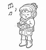 Chanson Kolorowanka Natale Colorare Canta Canzone Fille Chantant Noël Sing Plakat Dzieci Muzyczne Instrumenty Fortepian Dla Clipart Vecteurs Prace Spiewa sketch template