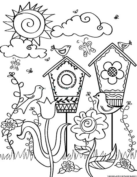 spring coloring pages part  coloring home