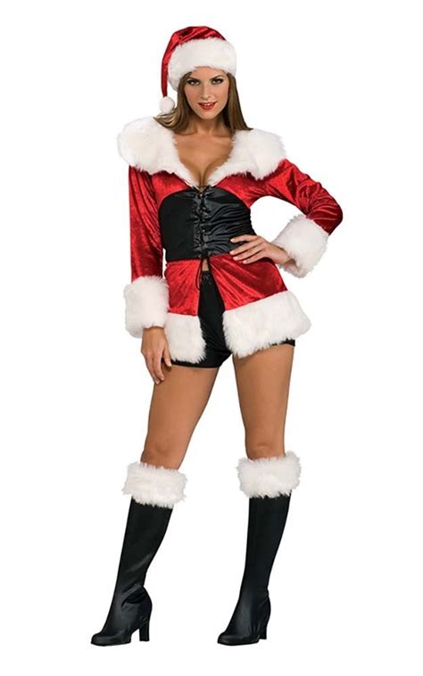 lace up miss santa sexy mrs claus adult womens fancy dress christmas