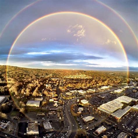 rare full circle rainbow appears  sky  greenville south carolina earth  sottnet