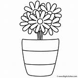 Coloring Flower Vase Flowers Drawing Kids Vases Plants Clipart Pages Outline Mothers Printable Stripes Mother Print Easy Book Color Summer sketch template