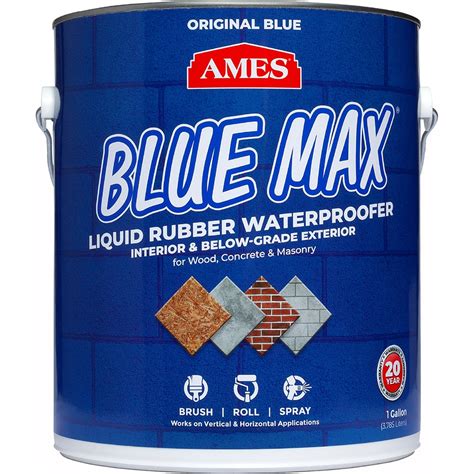 ames blue max  gal blue liquid rubber waterproofer  msc industrial supply