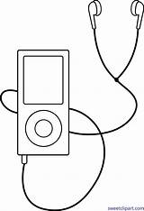 Clip Music Clipart Listening Mp3 Earbuds Outline Player Ear Listen Cliparts Coloring Note Line Headphones Lineart Library Buds Ears Clipartpanda sketch template