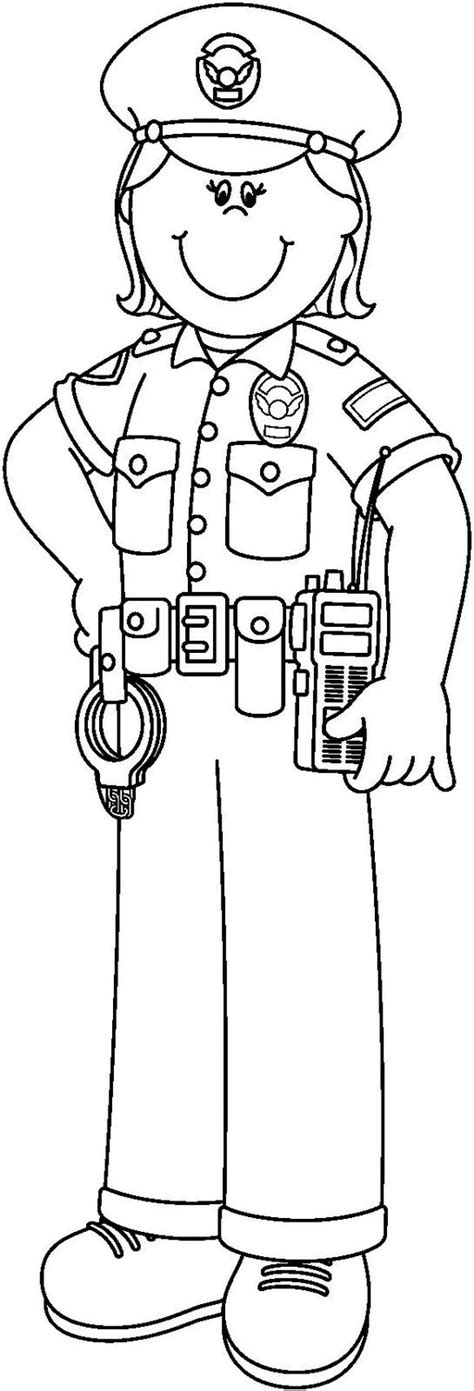 female police officer coloring page