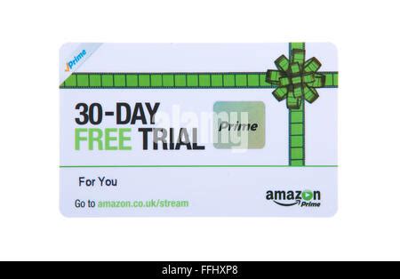 day  trial prime video card  amazon stock photo alamy