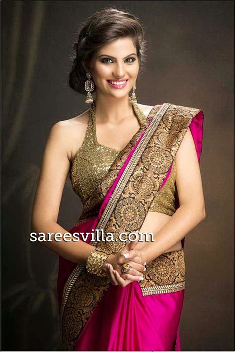 halter neck saree blouse designs sarees villa